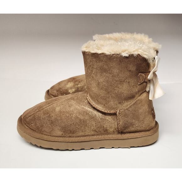 Ugg Mini Bailey Bow II Boot Chestnut Womens Size 8 1016501 - Picture 11 of 15